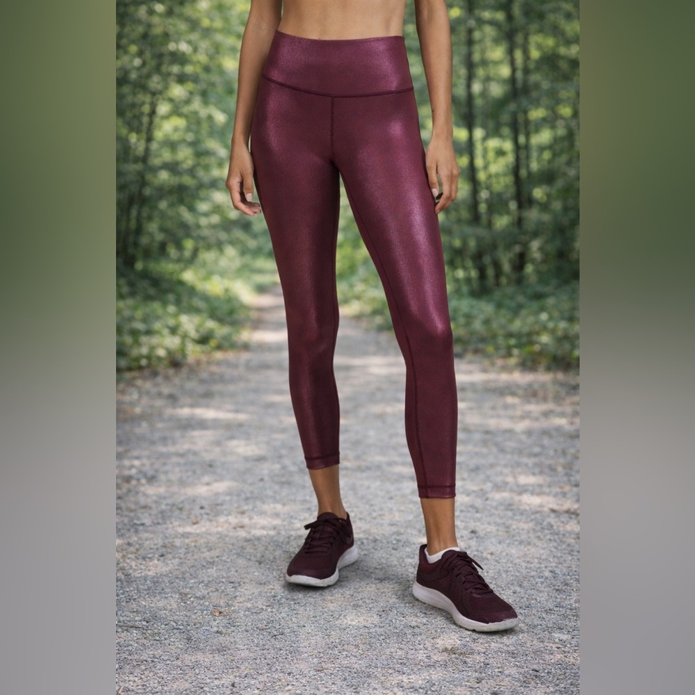 Lululemon Wunder Train High-Rise Tight 25"‎ *Foil Radiate Foil Print Red Merlot